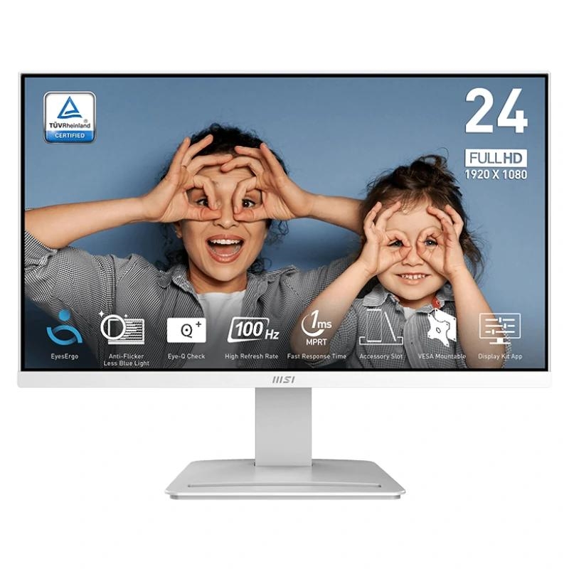 MSI Pro MP2412W monitor de ecrã 60,5 cm (23.8") 1920 x 1080 pixels Full HD LCD Branco