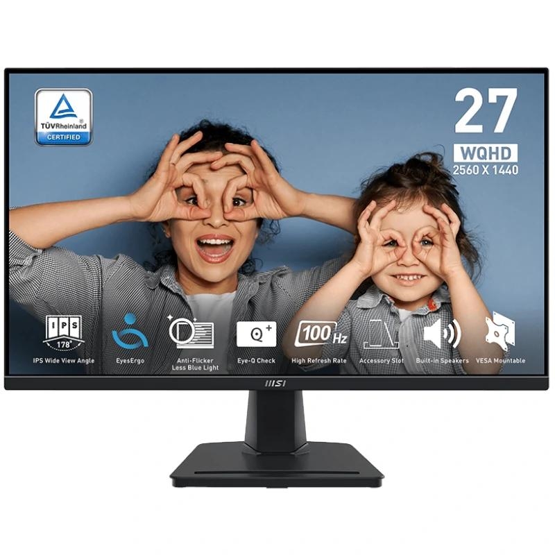 MSI Pro MP275Q monitor de ecrã 68,6 cm (27") 2560 x 1440 pixels Wide Quad HD LED Preto