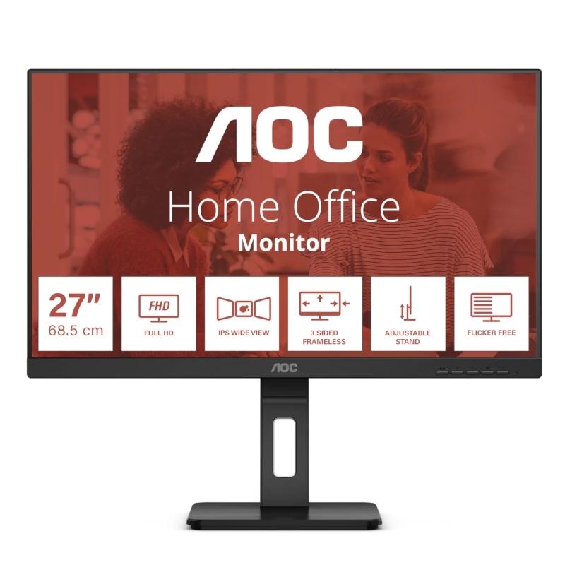AOC E3 27E3QAF monitor de ecrã 68,6 cm (27") 1920 x 1080 pixels Full HD LED Preto