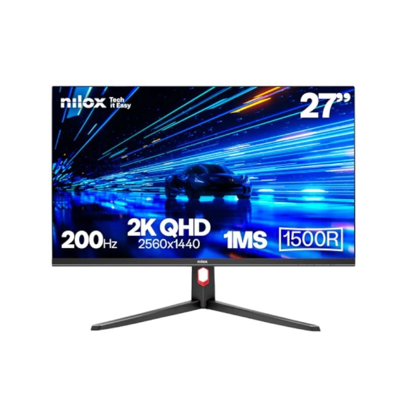 Nilox MONITOR 27 CURVO 200HZ 2K HDMI DP monitor de ecrã 68,6 cm (27") 2560 x 1440 pixels LCD Preto