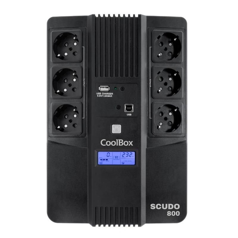 CoolBox Scudo 3 LCD 800VA UPS Linha interativa 0,8 kVA 480 W 6 tomada(s) CA