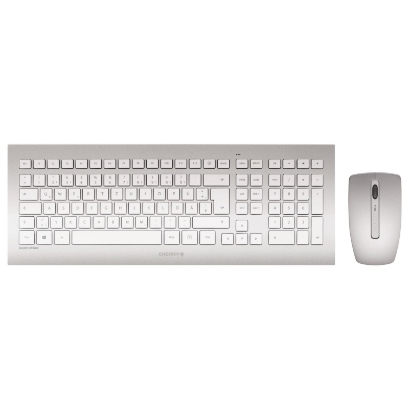 CHERRY DW 8000 teclado Rato incluído Universal RF Wireless QWERTY Espanhol Prateado, Branco