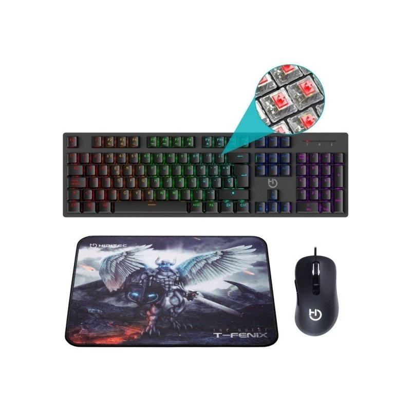Hiditec Pack GK400 teclado Rato incluído Jogos USB Preto