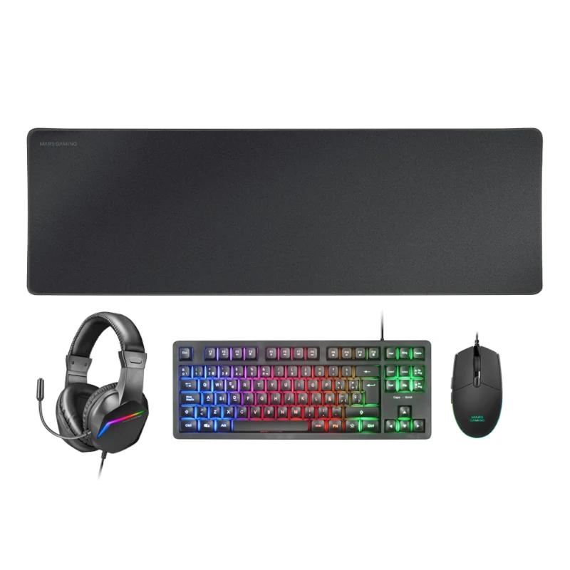 Mars Gaming MCP-RGB3 teclado Rato incluído Jogos USB QWERTY Espanhol Preto