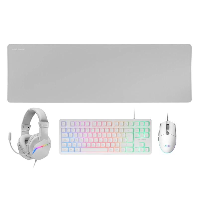 Mars Gaming MCP-RGB3 teclado Rato incluído Jogos USB QWERTY Espanhol Branco