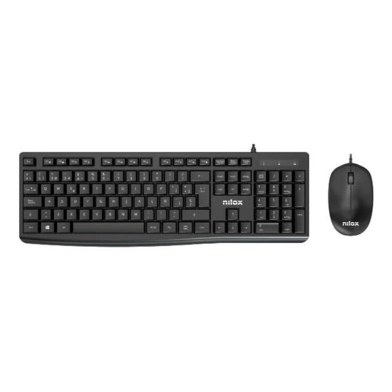 Nilox NXKME0012 teclado Rato incluído Universal USB QWERTY Espanhol Preto
