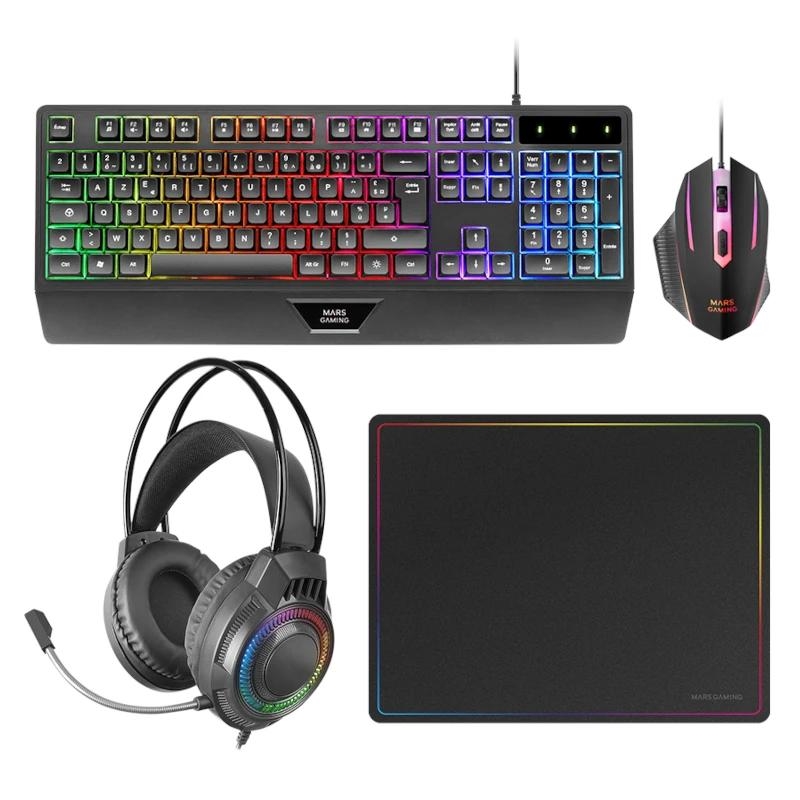 Mars Gaming MCP124PRO teclado Rato incluído Jogos USB QWERTY Espanhol Preto