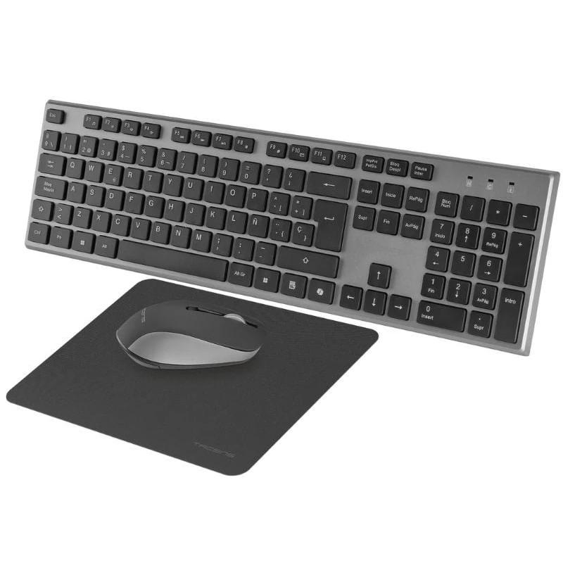 Tacens 6ZENITHES teclado Rato incluído Casa/Escritório RF Wireless QWERTY Espanhol Cinzento