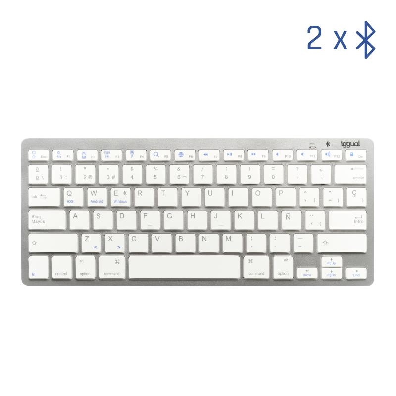 iggual TKL-BK teclado Universal Bluetooth QWERTY Espanhol Prateado