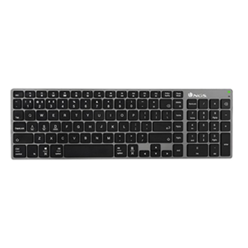NGS FORTUNE-BT, QWERTY, ES teclado Universal Bluetooth Espanhol Preto, Prateado