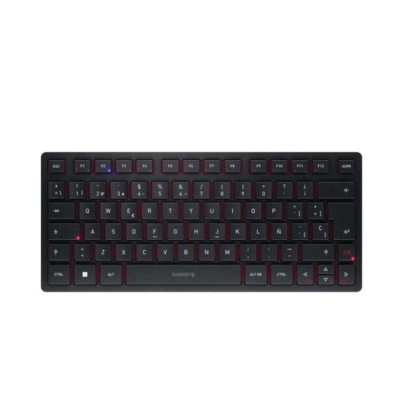 CHERRY KW 9200 MINI teclado Universal USB + RF Wireless + Bluetooth AZERTY Belga Preto