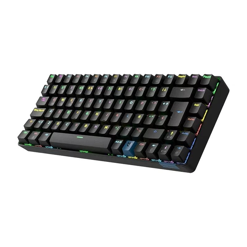 Hiditec GKE010006 teclado Jogos USB + RF Wireless + Bluetooth QWERTY Espanhol Preto