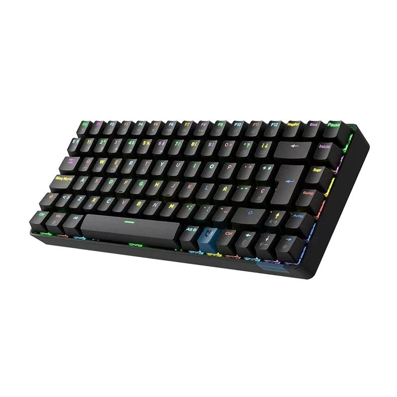 Hiditec GKE010005 teclado Jogos USB + RF Wireless + Bluetooth QWERTY Espanhol Preto