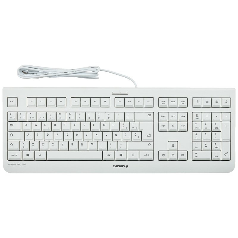 CHERRY KC 1000 teclado Universal USB Espanhol Cinzento