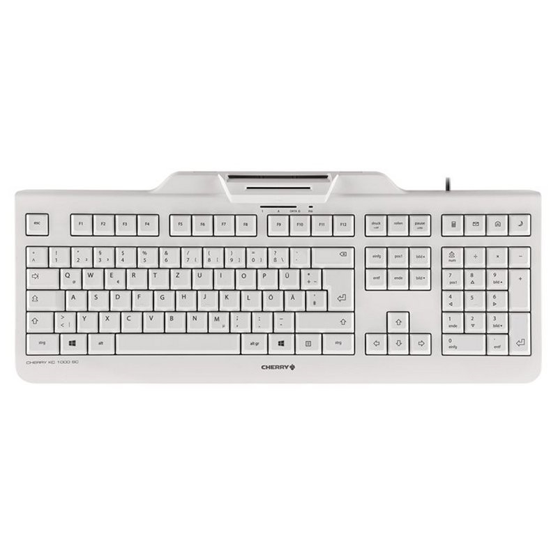 CHERRY KC 1000 SC teclado Universal USB QWERTY Espanhol Cinzento