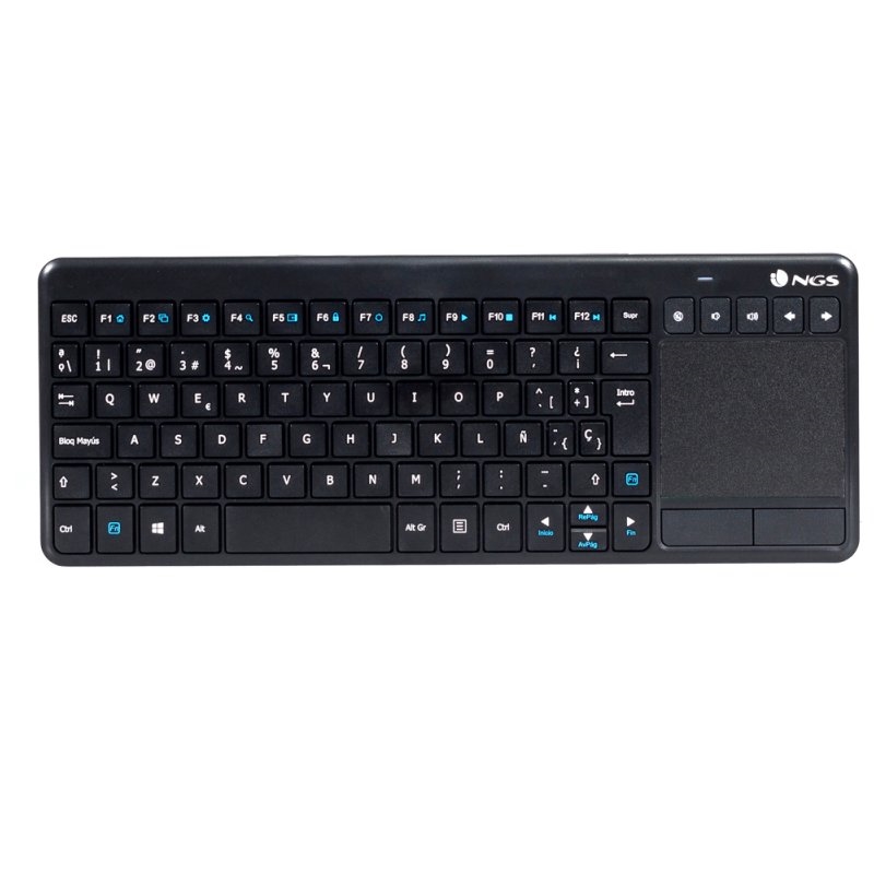NGS TV Warrior, QWERTY, ES teclado Casa RF Wireless Espanhol Preto