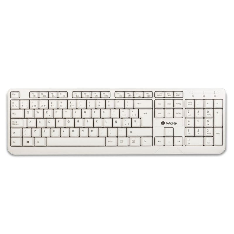 NGS Spike, QWERTY, ES teclado Universal USB Espanhol Branco