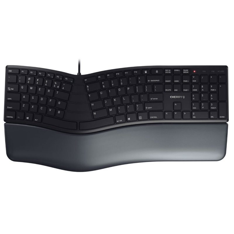 CHERRY KC 4500 ERGO teclado Universal USB QWERTY Espanhol Preto