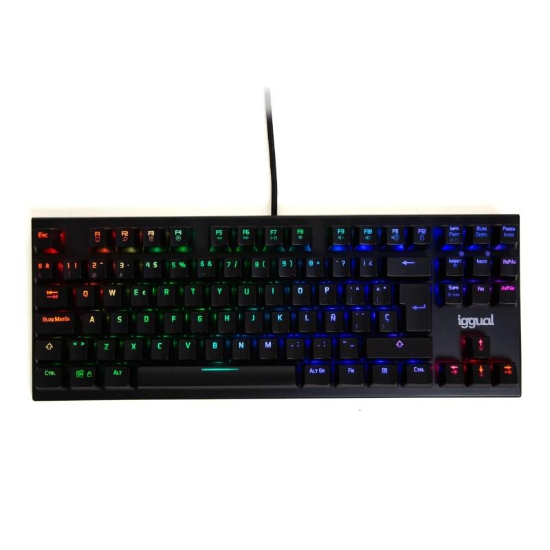 iggual IGG317952 teclado Jogos USB QWERTY Espanhol Preto