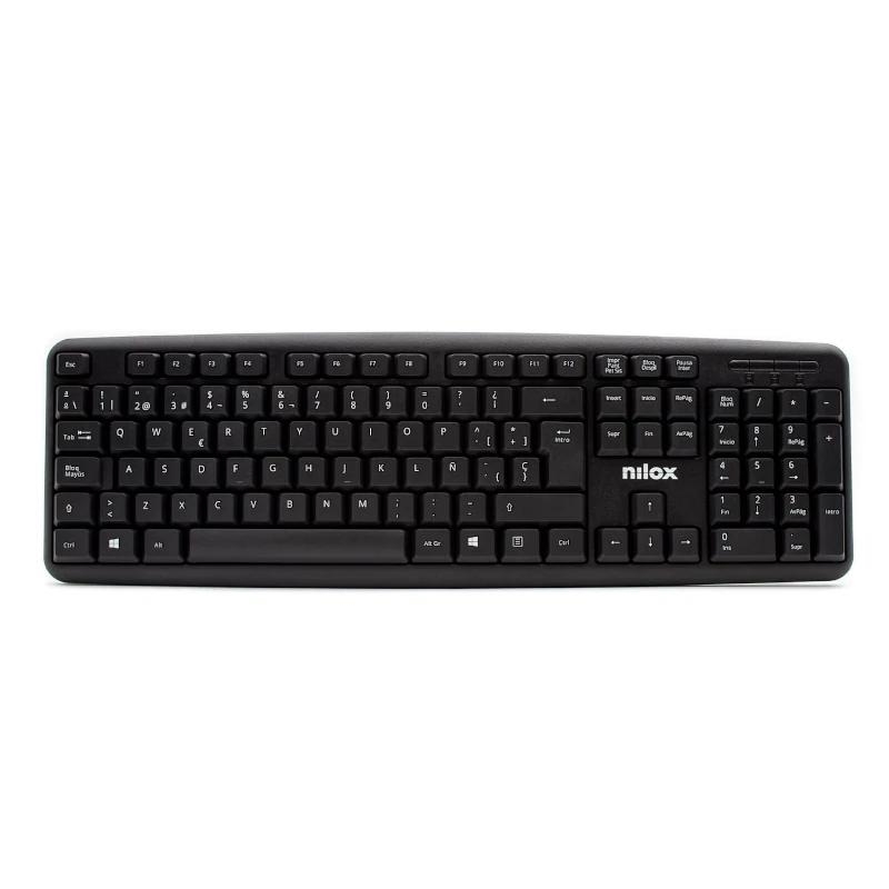 Nilox NXKBE000002 teclado Universal USB QWERTY Espanhol Preto