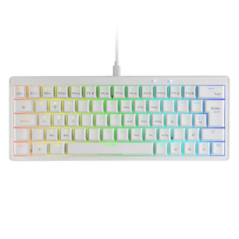 Mars Gaming MKMINIPRO teclado Jogos USB Espanhol Branco