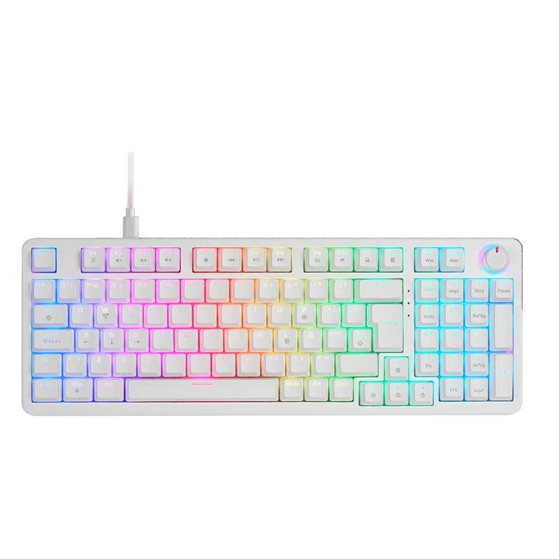Mars Gaming MKPROWYES teclado Jogos USB QWERTY Espanhol Branco