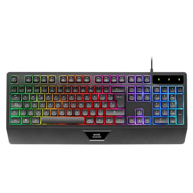 Mars Gaming MK124 teclado Jogos USB Espanhol Preto