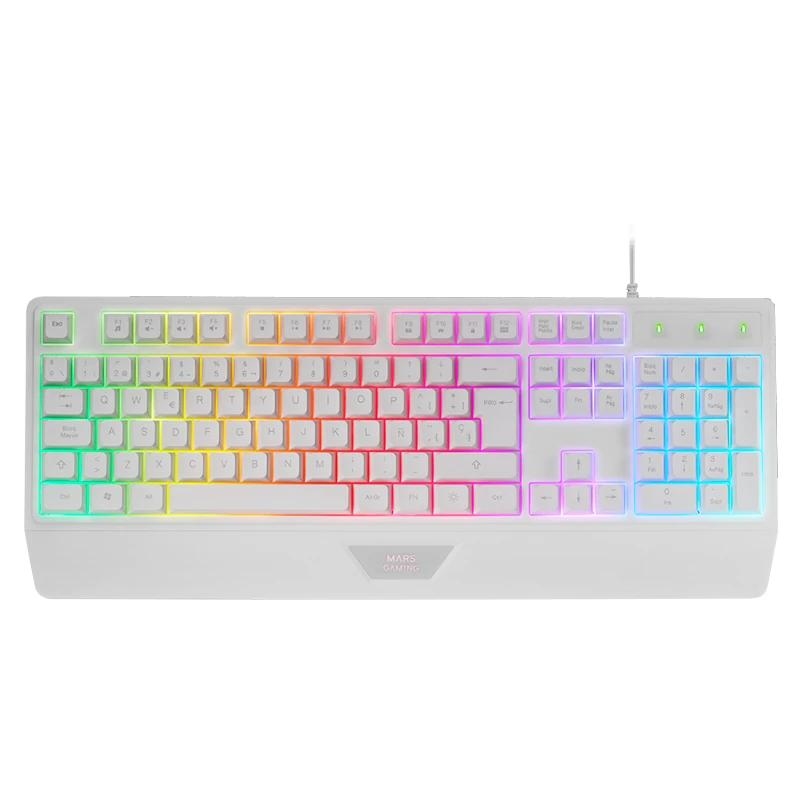 Mars Gaming MK124 teclado Jogos USB Espanhol Branco