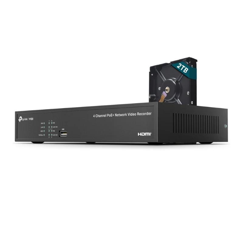 TP-Link VIGI NVR1004H-4P-2TB Preto