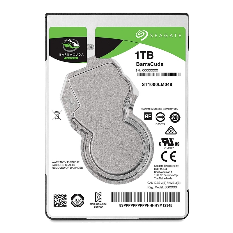 Seagate Barracuda 2.5" unidade de disco rígido 1 TB 5400 RPM 128 MB 2.5" Serial ATA III