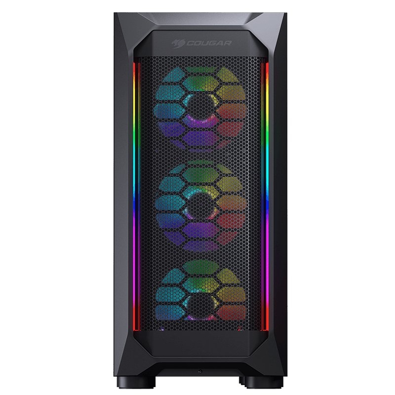 COUGAR CGR-5VM6B-MESH-G-RGB caixa para computador Midi Tower Preto, Transparente