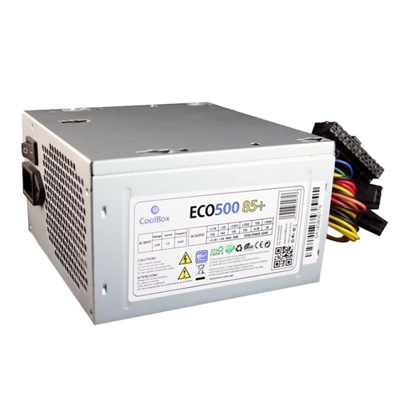 CoolBox ECO500 85+ fonte de alimentação 300 W 20+4 pin ATX ATX Cinzento