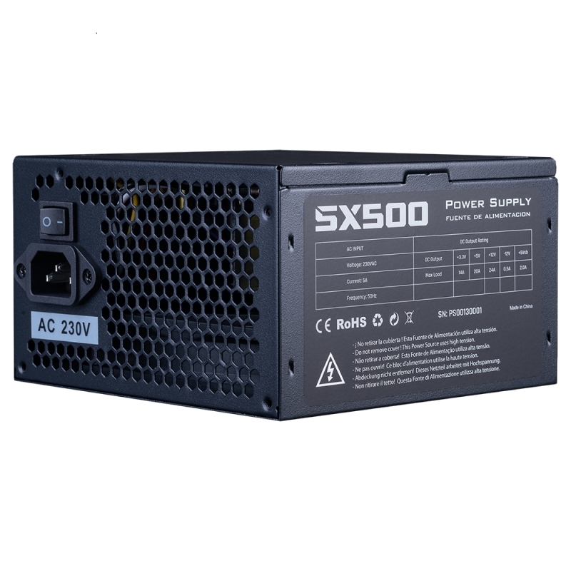 Hiditec PSX500 Bulk fonte de alimentação 500 W 20+4 pin ATX ATX Preto
