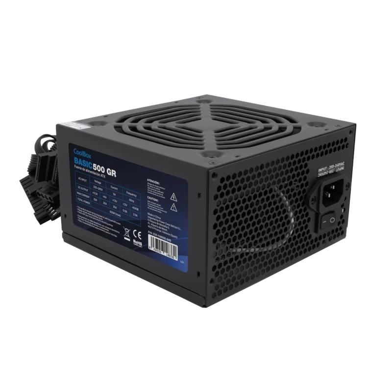 CoolBox BASIC 500GR fonte de alimentação 500 W 20+4 pin ATX ATX Preto