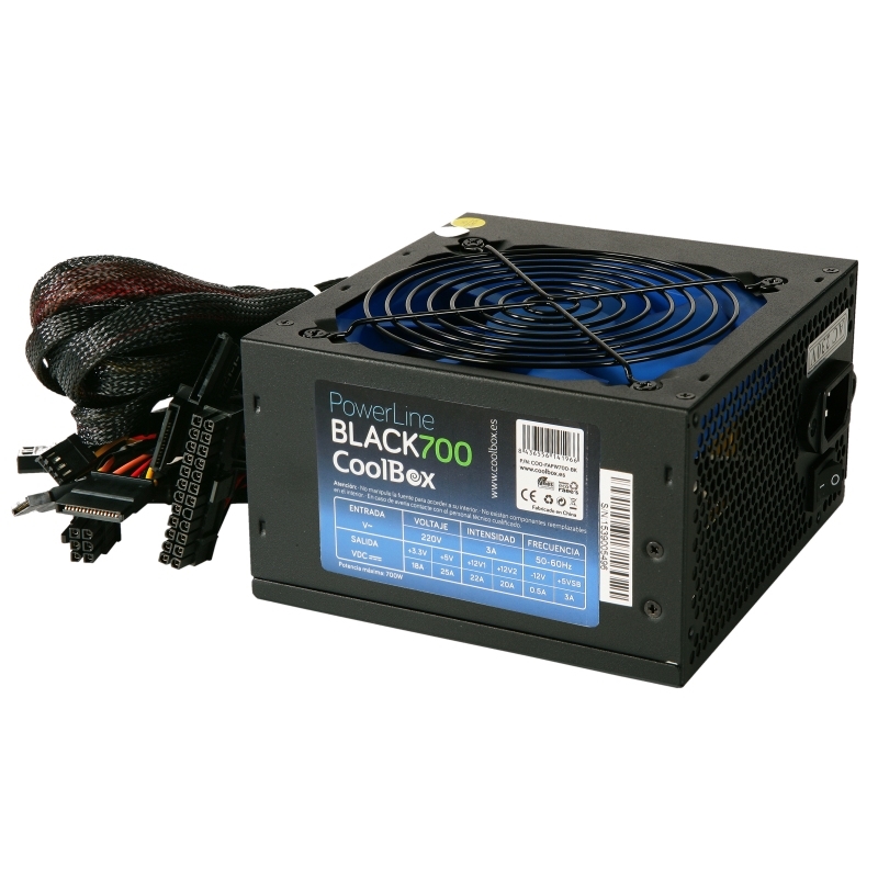 CoolBox Powerline Black 700 fonte de alimentação 700 W 20+4 pin ATX ATX Preto