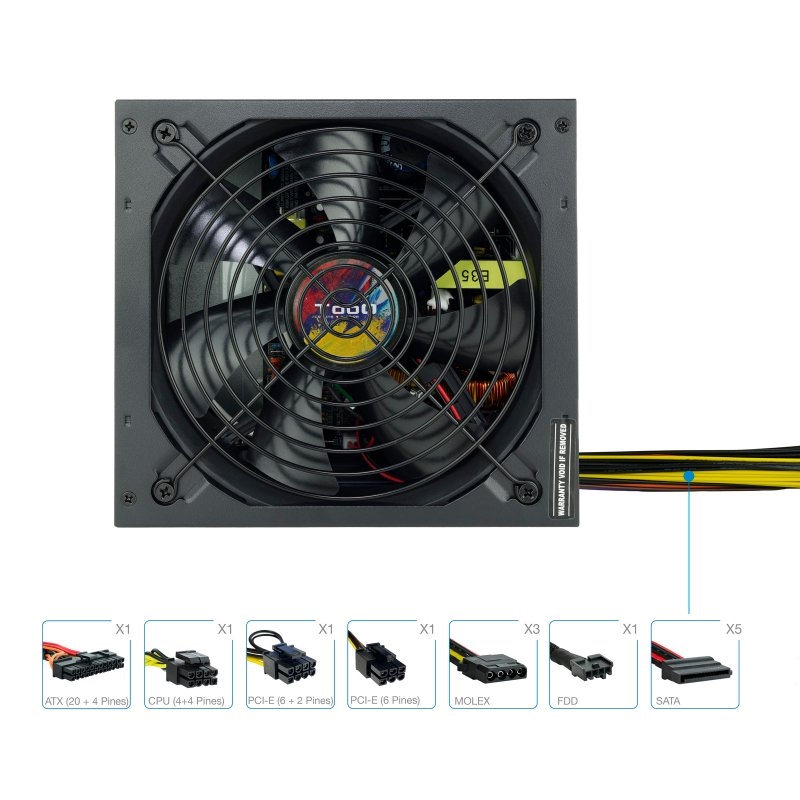 TooQ TQAPOLO-700SP fonte de alimentação 700 W 20+4 pin ATX ATX Preto