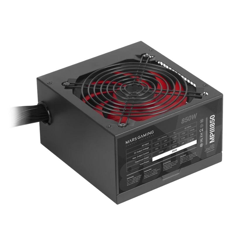 Mars Gaming MPIII850 fonte de alimentação 850 W 20+4 pin ATX ATX Preto, Vermelho