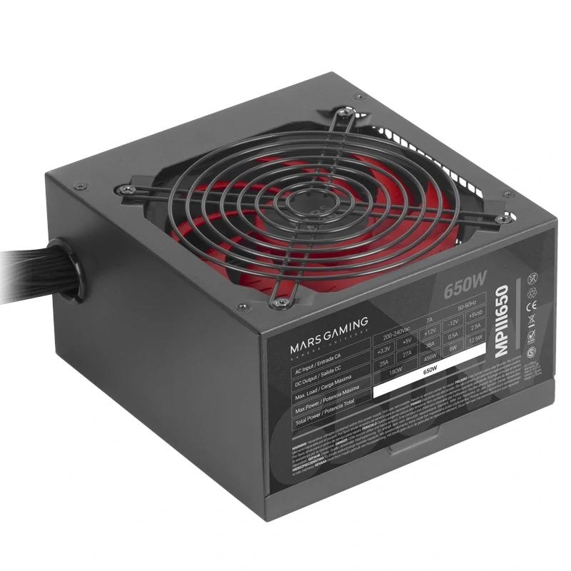 Mars Gaming MPIII650 fonte de alimentação 650 W 20+4 pin ATX ATX Preto