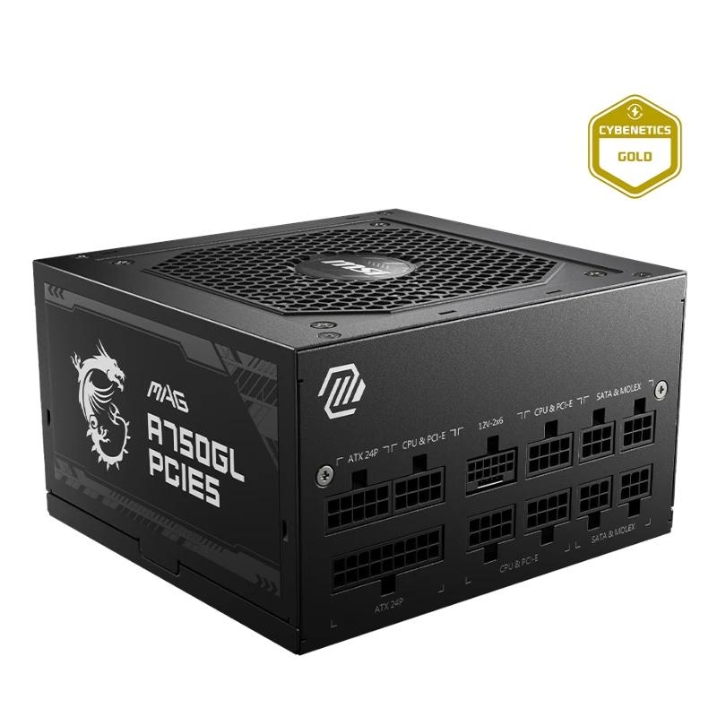 MSI MAG A750GL PCIE5 II fonte de alimentação 750 W 20+4 pin ATX ATX Preto