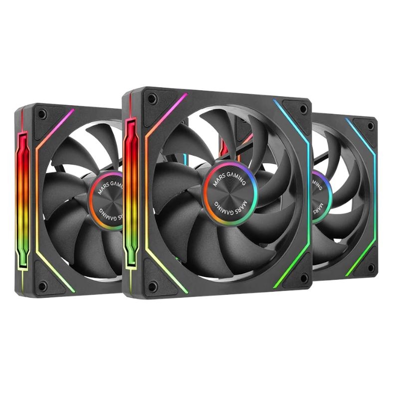 Mars Gaming MF-LINKFINITYKIT2 Caixa de computador Ventoinha 12 cm Preto 3 unidade(s)