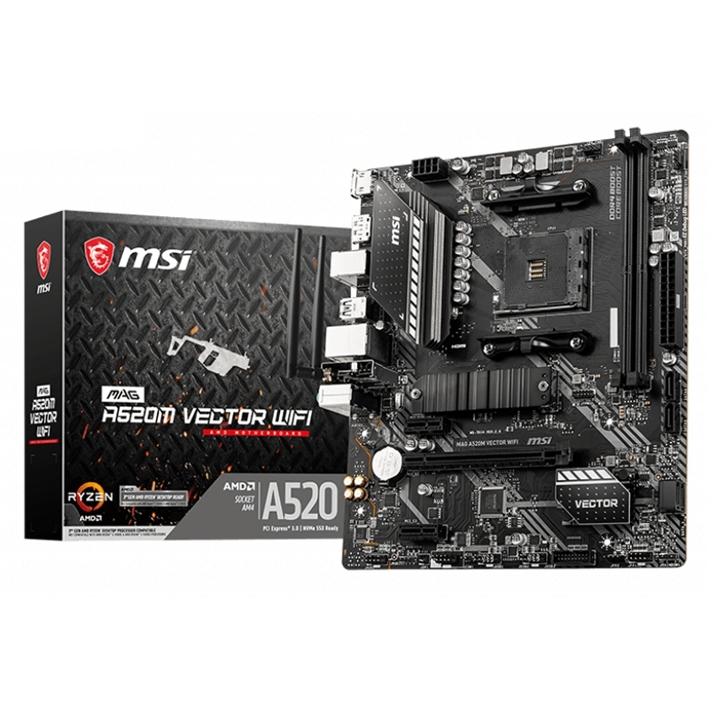 MSI MAG A520M VECTOR WIFI motherboard AMD A520 Socket AM4 micro ATX