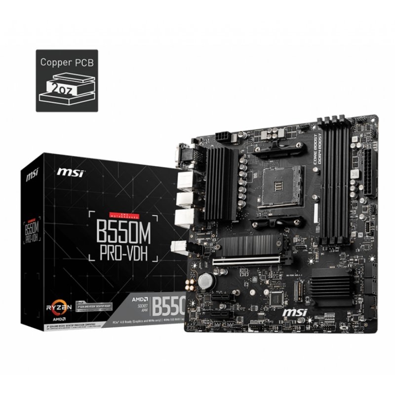 MSI B550M PRO-VDH motherboard AMD B550 Socket AM4 micro ATX