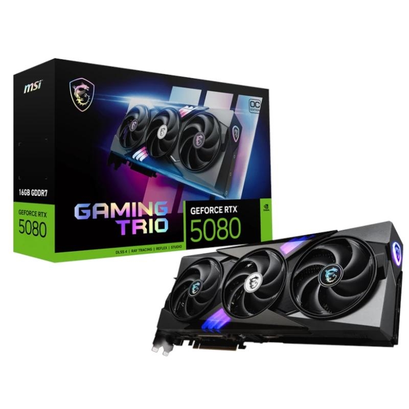 MSI GAMING GEFORCE RTX 5080 16G TRIO OC placa de vídeo NVIDIA 16 GB GDDR7