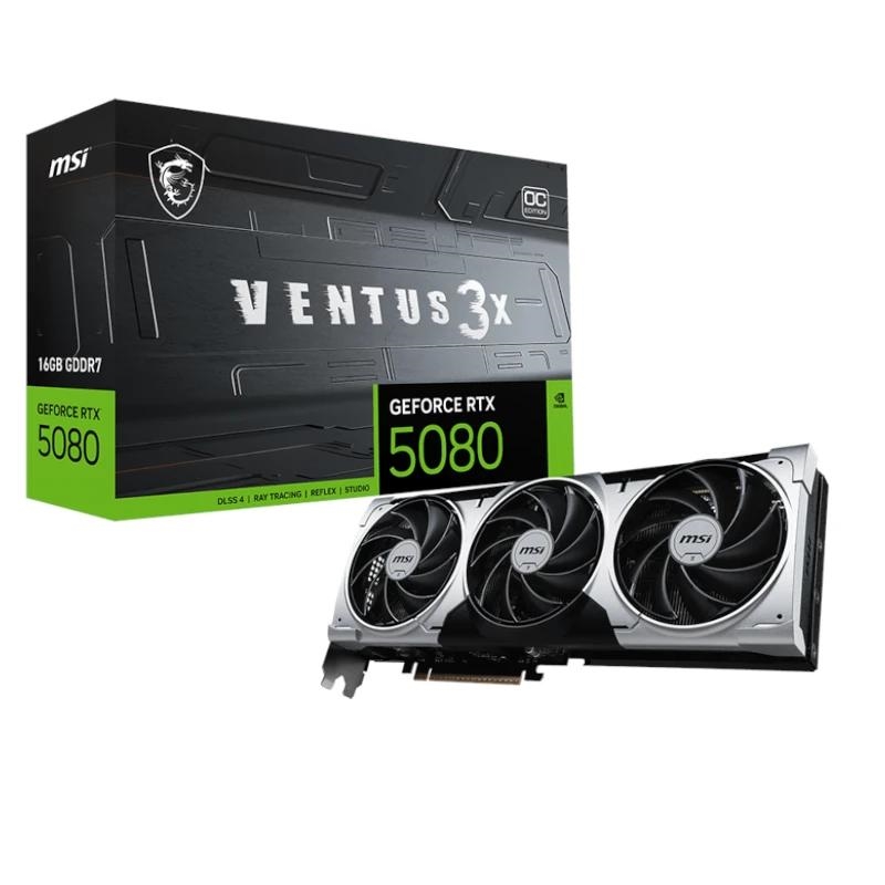 MSI VENTUS GEFORCE RTX 5080 16G 3X OC PLUS placa de vídeo NVIDIA 16 GB GDDR7