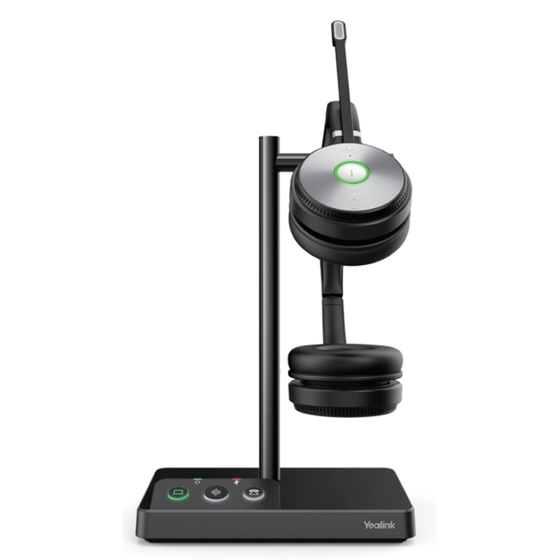 Yealink WH62 Dual Teams Auscultadores Sem fios Fita de cabeça Escritório/Call center Micro-USB Suporte de carregamento Preto