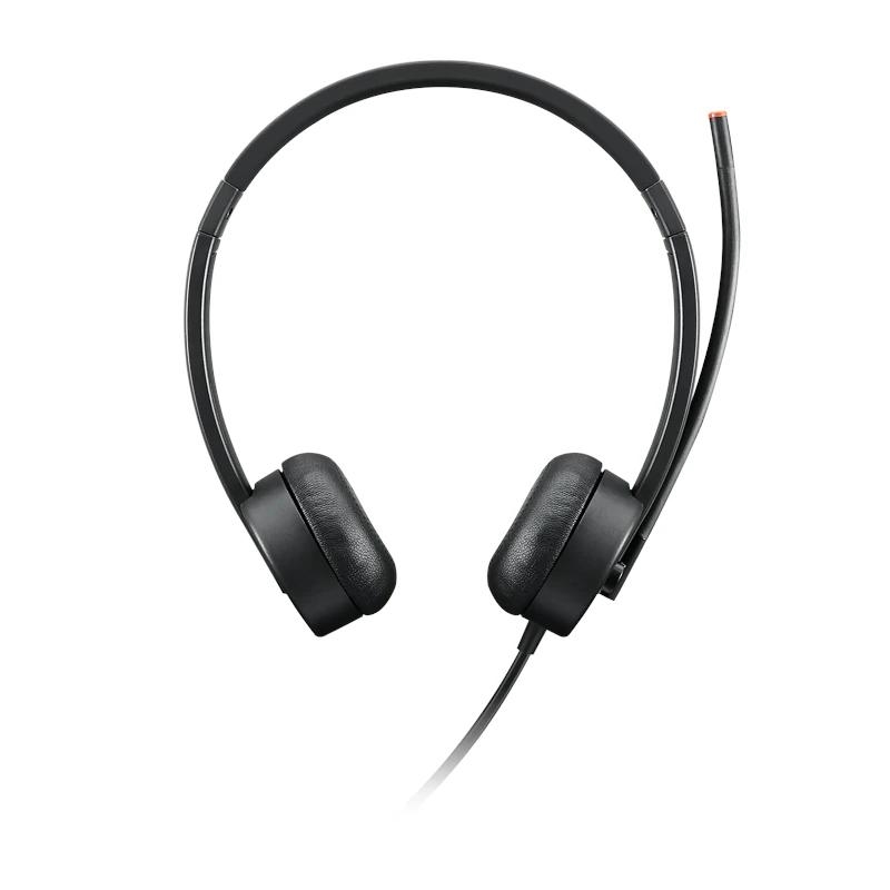 Lenovo Stereo Analog Auscultadores Com fios Fita de cabeça Escritório/Call center Preto