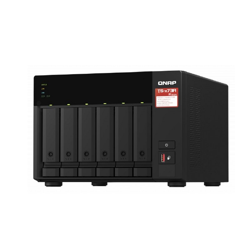 QNAP TS-673A NAS Tower Ryzen Embedded V1500B 8 GB DDR4 0 TB QNAP Turbo System Preto
