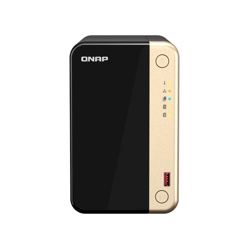 QNAP TS-264 NAS Tower Intel® Celeron® N5095 8 GB 0 TB QNAP QTS Preto, Dourado