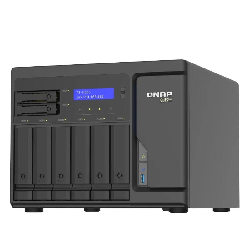 QNAP TS-h886 NAS Tower Intel® Xeon® D D-1602 8 GB DDR4 0 TB QuTS hero Preto