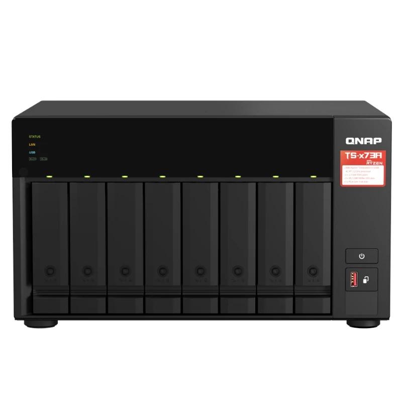 QNAP TS-873A NAS Tower Ryzen Embedded V1500B 8 GB DDR4 0 TB QNAP Turbo System Preto